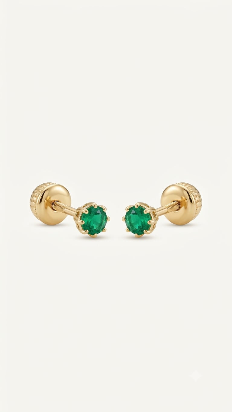 Aretes Esmeralda Punto de Luz